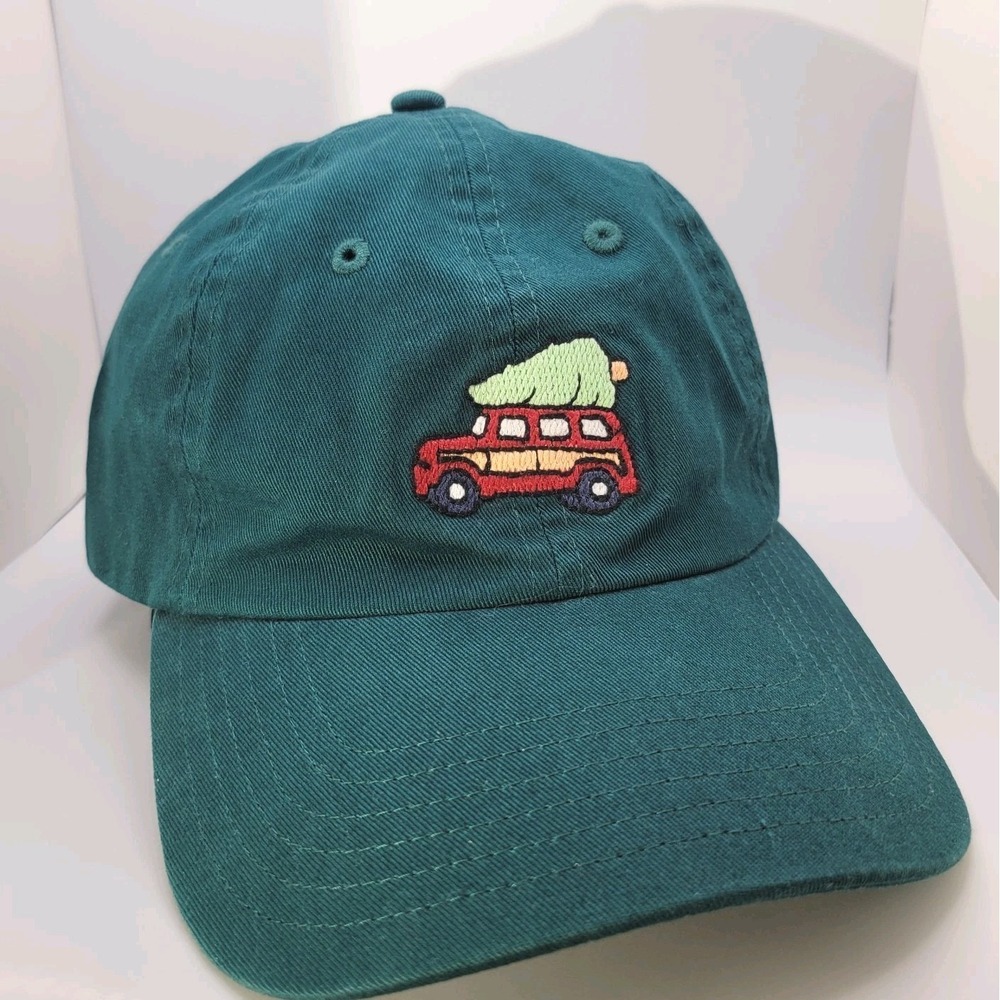Vineyard Vines Christmas Truck Hat Green 2016 Adjustable Dad Cap‎ Preppy